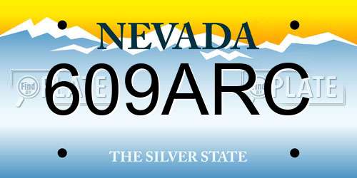 609ARC Nevada License Plate