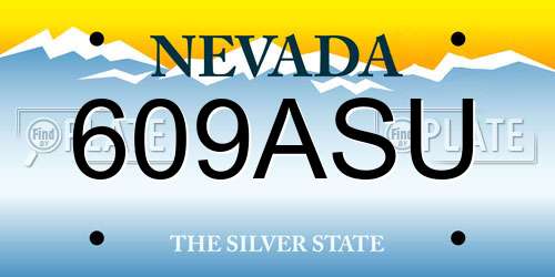 609ASU Nevada License Plate