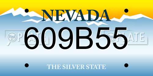 609B55 Nevada License Plate