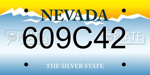 609C42 Nevada License Plate