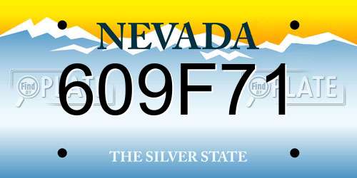 609F71 Nevada License Plate