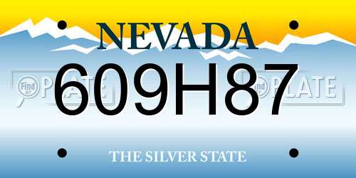 609H87 Nevada License Plate