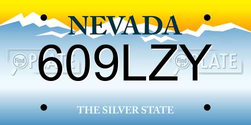 609LZY Nevada License Plate