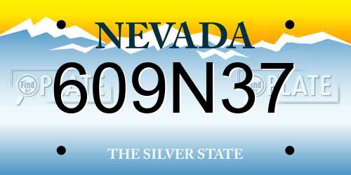 609N37 Nevada License Plate