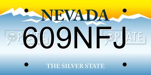 609NFJ Nevada License Plate