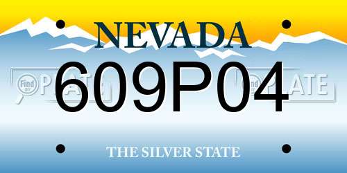609P04 Nevada License Plate