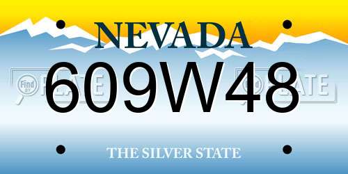 609W48 Nevada License Plate
