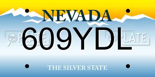 609YDL Nevada License Plate
