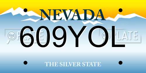 609YOL Nevada License Plate