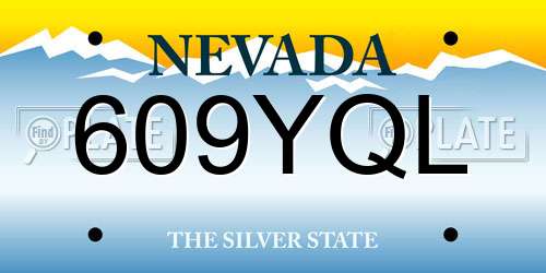 609YQL Nevada License Plate