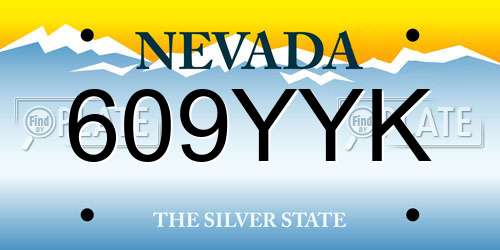 609YYK Nevada License Plate