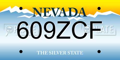 609ZCF Nevada License Plate