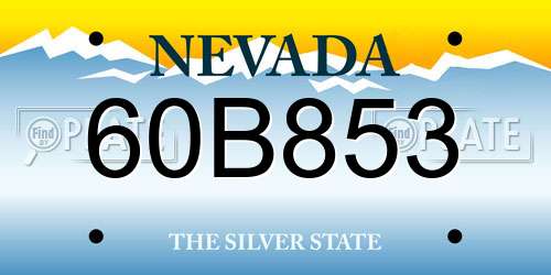 60B853 Nevada License Plate