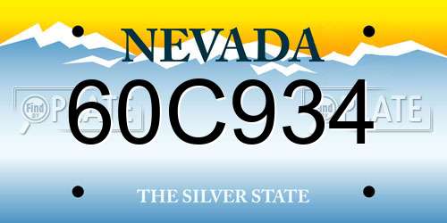 60C934 Nevada License Plate