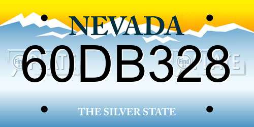 60DB328 Nevada License Plate