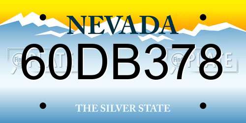 60DB378 Nevada License Plate