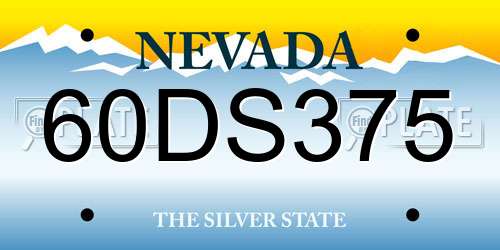 60DS375 Nevada License Plate