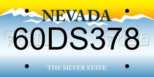 60DS378 Nevada License Plate