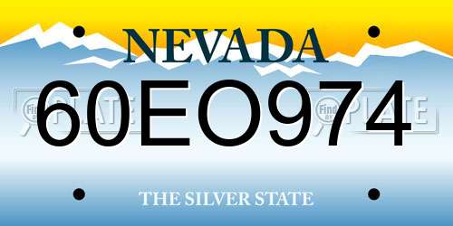 60EO974 Nevada License Plate