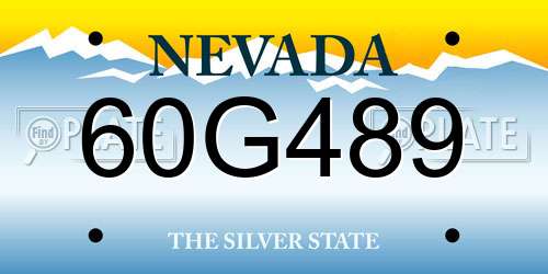 60G489 Nevada License Plate