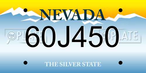 60J450 Nevada License Plate
