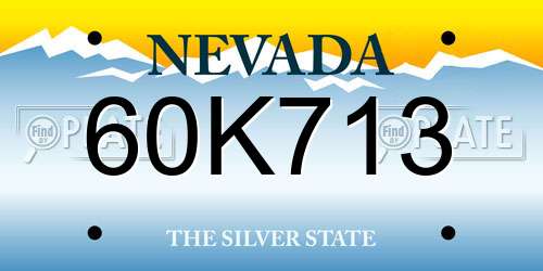 60K713 Nevada License Plate
