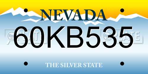 60KB535 Nevada License Plate