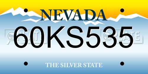 60KS535 Nevada License Plate
