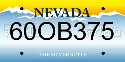 60OB375 Nevada License Plate
