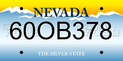 60OB378 Nevada License Plate
