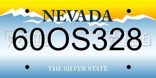 60OS328 Nevada License Plate