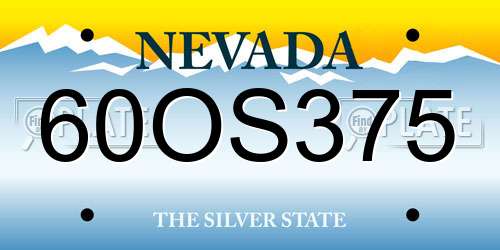 60OS375 Nevada License Plate