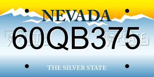 60QB375 Nevada License Plate