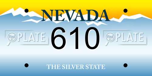610 Nevada License Plate