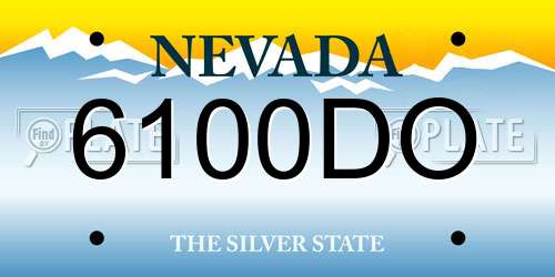 6100DO Nevada License Plate