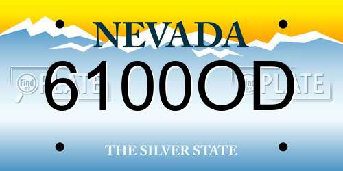 6100OD Nevada License Plate