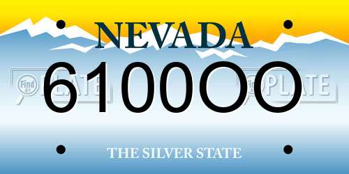 6100OO Nevada License Plate