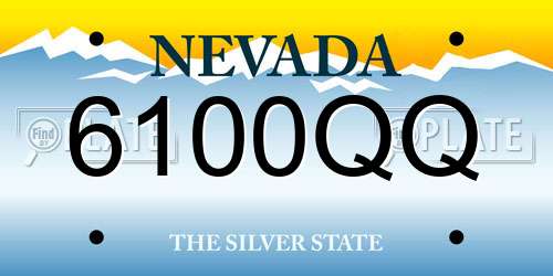 6100QQ Nevada License Plate