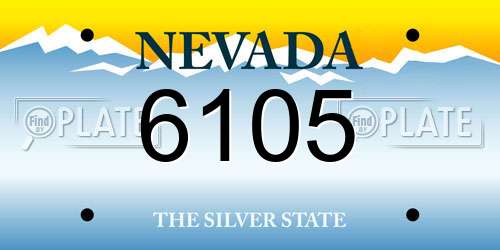 6105 Nevada License Plate