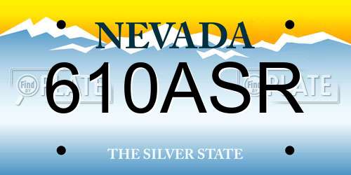 610ASR Nevada License Plate