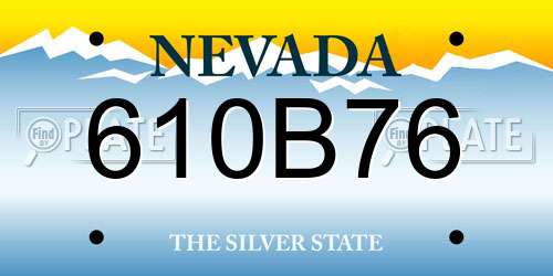 610B76 Nevada License Plate