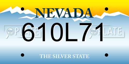 610L71 Nevada License Plate
