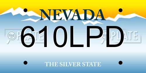 610LPD Nevada License Plate