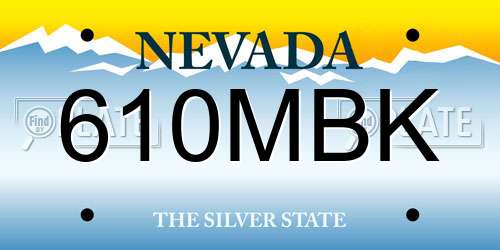 610MBK Nevada License Plate