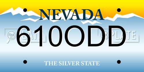 610ODD Nevada License Plate