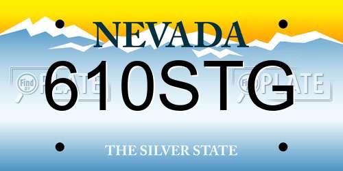 610STG Nevada License Plate
