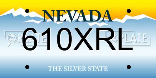 610XRL Nevada License Plate