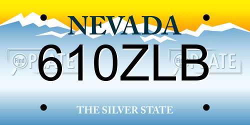 610ZLB Nevada License Plate