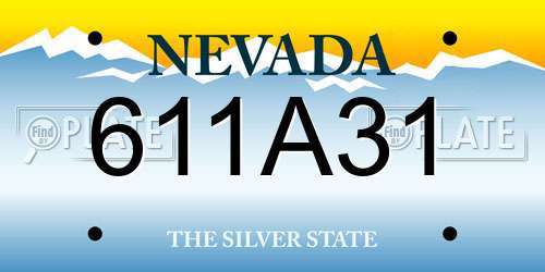 611A31 Nevada License Plate