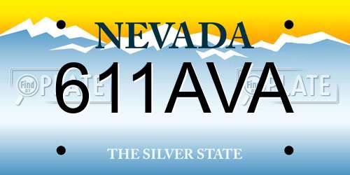 611AVA Nevada License Plate